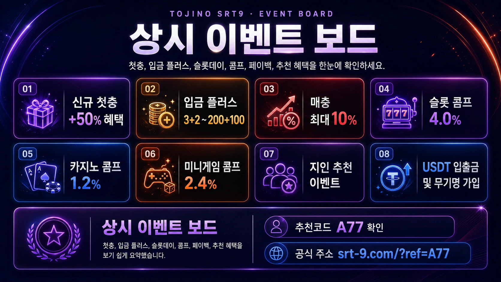토지노수류탄 신규 첫충과 상시 이벤트 팝업 이미지